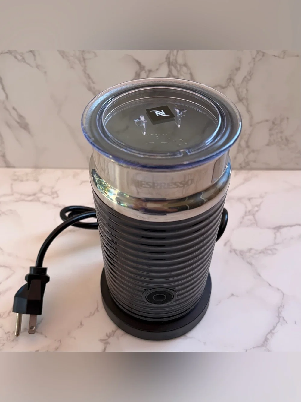 Nespresso Black & Silver Aeroccino Milk Frother